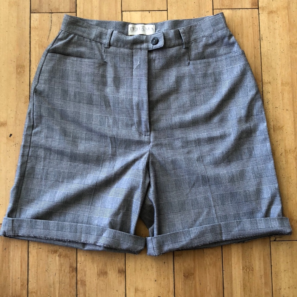 Plaid trouser shorts